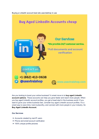 Buying a LinkedIn account best site usaviralshop in usa