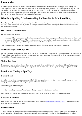 **What Is a Spa Day? Understanding Its Benefits for Mind and Body**