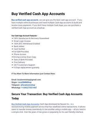 Buy verified cash app accounts .we can give you the best cash app account . If y