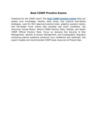 Best CISSP Practice Exams