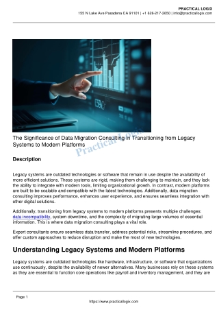 The Significance of Data Migration Consulting in Transitioning from Legacy Systems to Modern Platforms