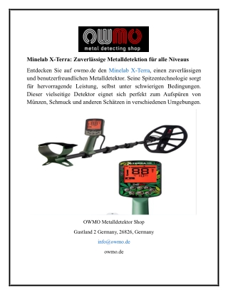 Minelab X-Terra Zuverlässige Metalldetektion für alle Niveaus