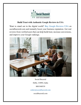 Build Trust with Authentic Google Reviews in USA