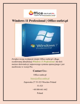 Windows 11 Professional Office-outlet.pl
