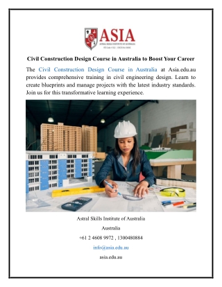 Civil Construction Design Course in Australia to Boost Your Career