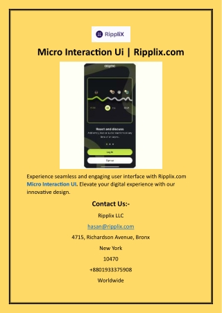 Micro Interaction Ui  Ripplix.com
