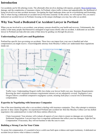 Why You Need a Dedicated Car Accident Lawyer in Portland