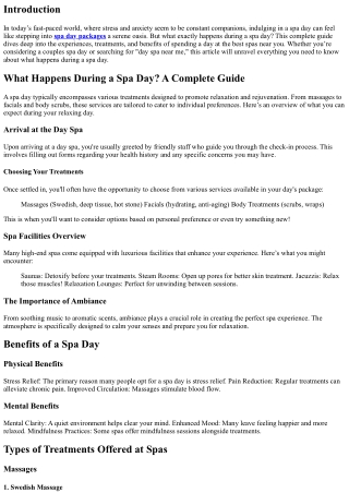 What Happens During a Spa Day? A Complete Guide