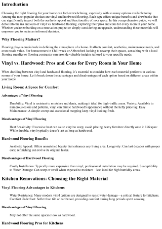 Vinyl vs. Hardwood: Pros and Cons for Every Room in Your Home