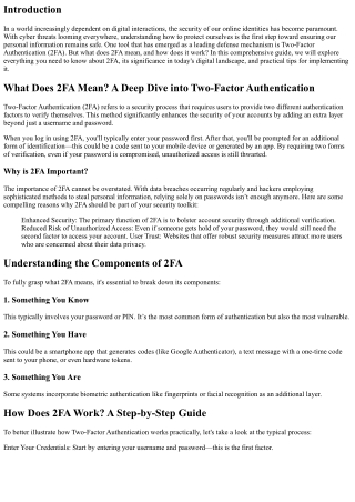 What Does 2FA Mean? A Deep Dive into Two-Factor Authentication