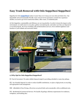 Easy Trash Removal with Oslo Søppeltaxi Søppeltaxi