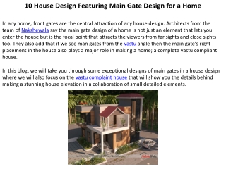 10 House Design Featuring Main Gate Design for a Home