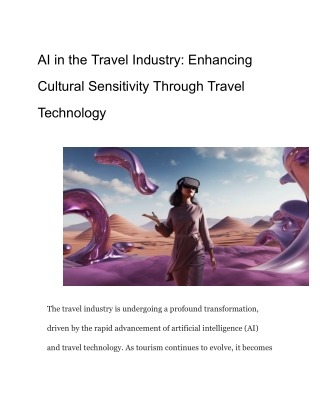 AI in the Travel Industry Enhancing Cultural Sensitivity Through Travel Technology