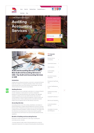 Audit and Accounting Services in UAE | Best Audit and Accounting Services in UAE