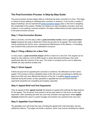 The Post-Conviction Process_ A Step-by-Step Guide