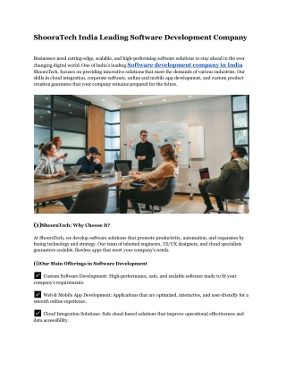 ShooraTech India Leading Software Development Company