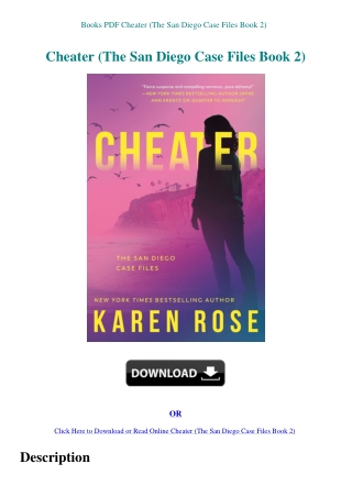 Books PDF Cheater (The San Diego Case Files Book 2)