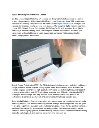 Digital Marketing UK by Net Blitz Limited