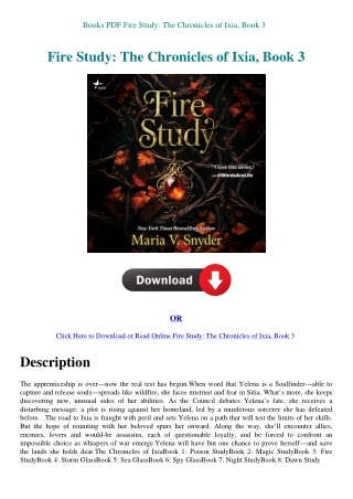 Books PDF Fire Study The Chronicles of Ixia  Book 3