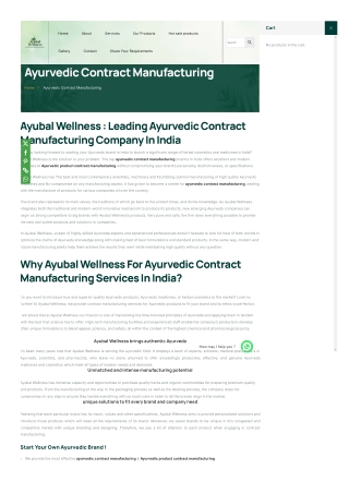 Premium Ayurvedic Contract Manufacturing | Quality and Precision in Every Produc