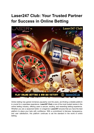 Laser247 Club_ Your Trusted Partner for Success in Online Betting