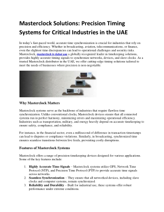 masterclock in dubai uae