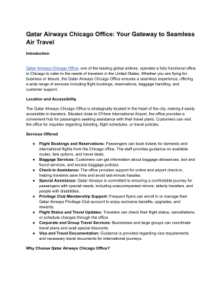 Qatar Airways Chicago Office