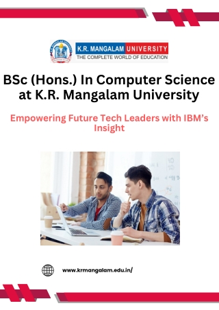 Bsc (hons.) In Computer Science at K.R. Mangalam University