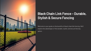 Black Chain Link Fence – Durable, Stylish & Secure Fencing