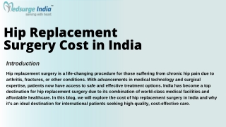 Hip Replacement Surgery Cost in India
