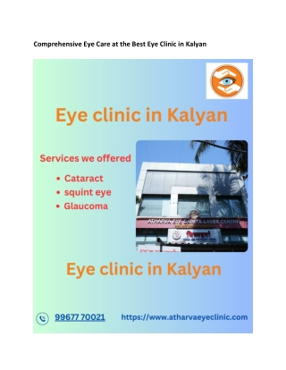 Best Eye Clinic in Kalyan | Trusted Eye Hospital for Expert Care