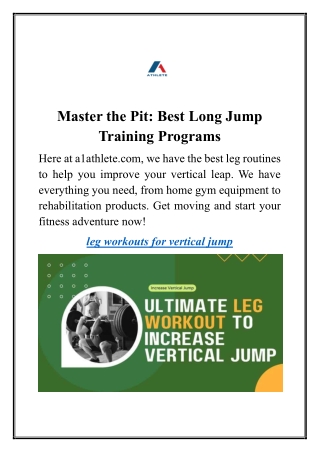Master the Pit Best Long Jump Training Programs