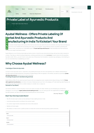 Private label ayurvedic products in india