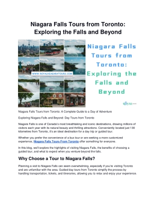 Niagara Falls Tours from Toronto: Exploring the Falls and Beyond