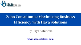 Zoho Consultants Maximizing Business Efficiency with Haya Solutions