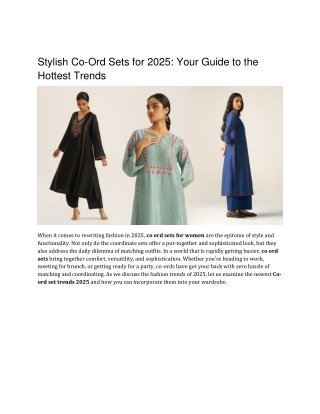 Blog_Ganga fashions_Stylish Co-Ord Sets for 2025_ Your Guide to the Hottest Trends