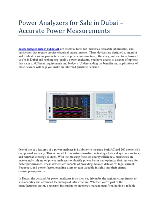 power analyzer price in dubai UAE