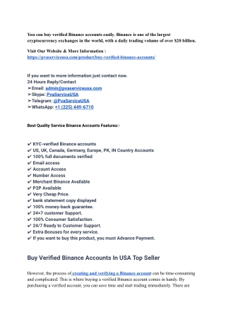 #1 Buy Verified Binance Accounts With By In 2026: Secure & Reliable USA