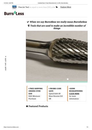 Carbide Burrs Tools Manufacturer in USA