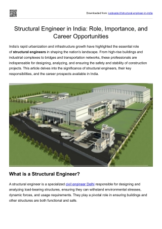 Structural Engineer in India- Role, Importance, and Career Opportunities
