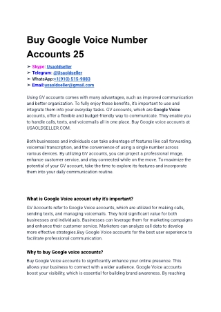 Buy Google Voice Number Accounts 25
