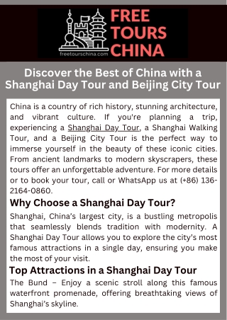 Discover the Best of China with a Shanghai Day Tour and Beijing City Tour
