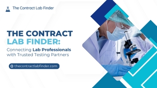 The Contract Lab Finder Connecting Lab Professionals with Trusted Testing Partners