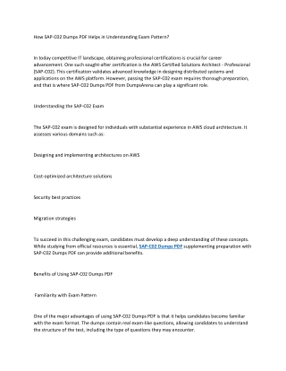 SAP-C02 Dumps PDF