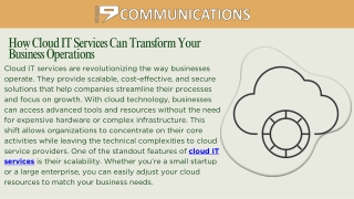 Reliable Cloud IT Services for Seamless Business Operations