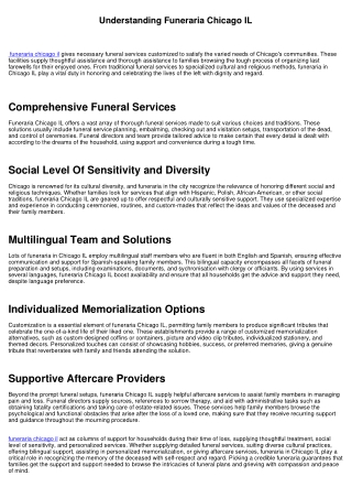Comprehending Funeraria Chicago IL
