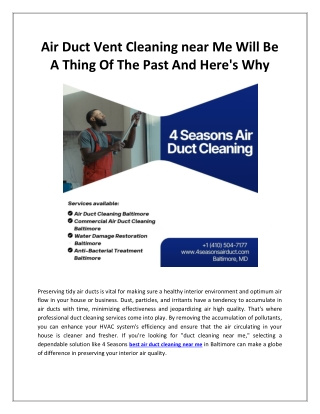 Seven Things Your Competitors Know About Air Duct Vent Cleaning near Me