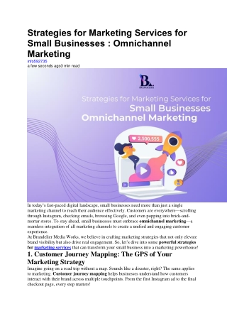 Strategies for Marketing Services for Small Businesses