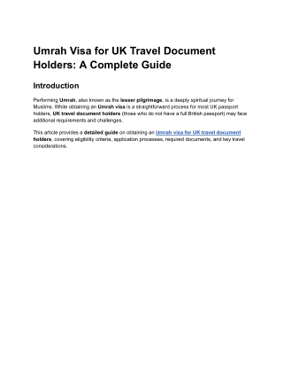 Umrah Visa for UK Travel Document Holders_ A Complete Guide
