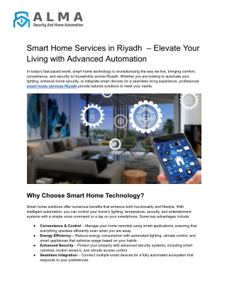 Smart Home Services in Riyadh  – Elevate Your Living with Advanced Automation